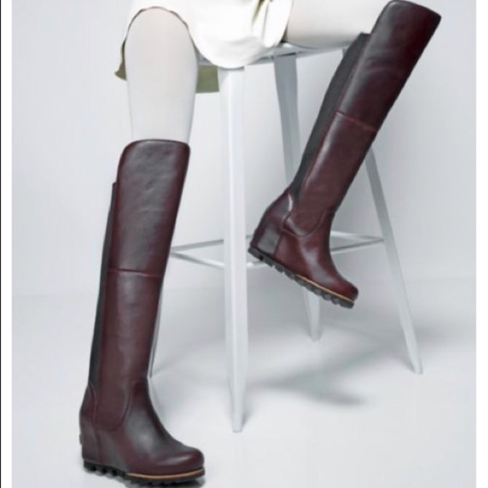 Sorel Fiona OTK Lux BLACK Wedge Boots